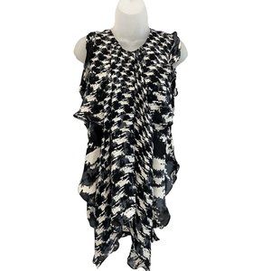 2b Rych Women’s Black White Gray Sleeveless Silk Top 4